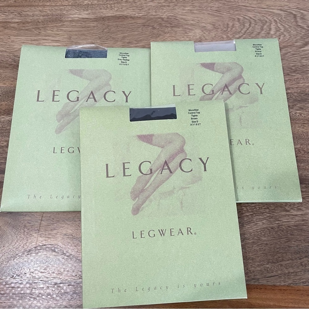 Legacy Microfiber‎ Control Top Tights Size D Mineral Grey Heather Brown